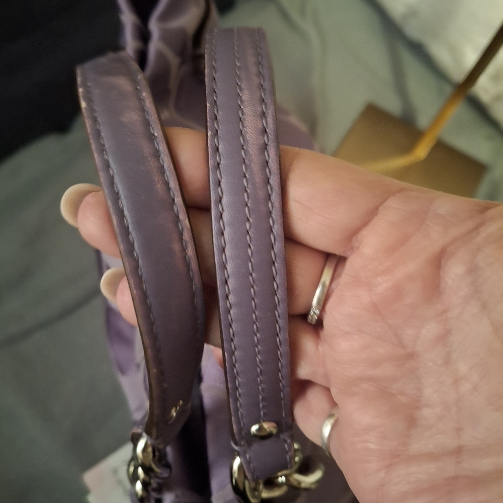 Coach Purple Shoulder Bag with Signature Monogram - Picture 5 of 14